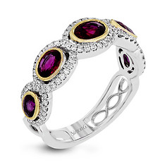 Rubies and White Diamonds Fashion Ring