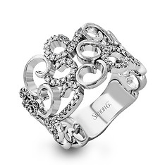 Swirling White Gold Right-Hand Ring