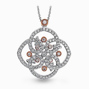 White Gold Floral Pendant